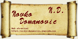 Novko Domanović vizit kartica
